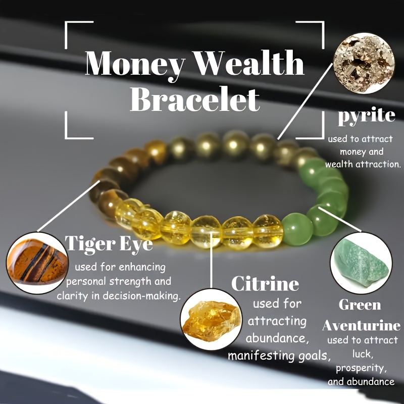 

Wealth Bracelet Handmade By , 8mm Natural Tiger , Green Aventurine, , Citrine Bracelet For Women And Men Fashion Jewelry Accessories Gift Encouragement