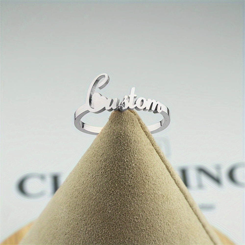 Personalized Stainless Steel Name Ring Adjustable Open for 1 3 Names