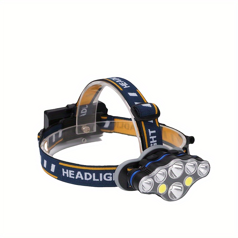TEMU 8led Rechargeable Headlamp For Adults - Design, Usb Charging, Ideal For Camping, Hiking, Fishing, Hunting & Emergency Lighting, Hiking Gear | Sleek Headlamp | Durable Headlamp