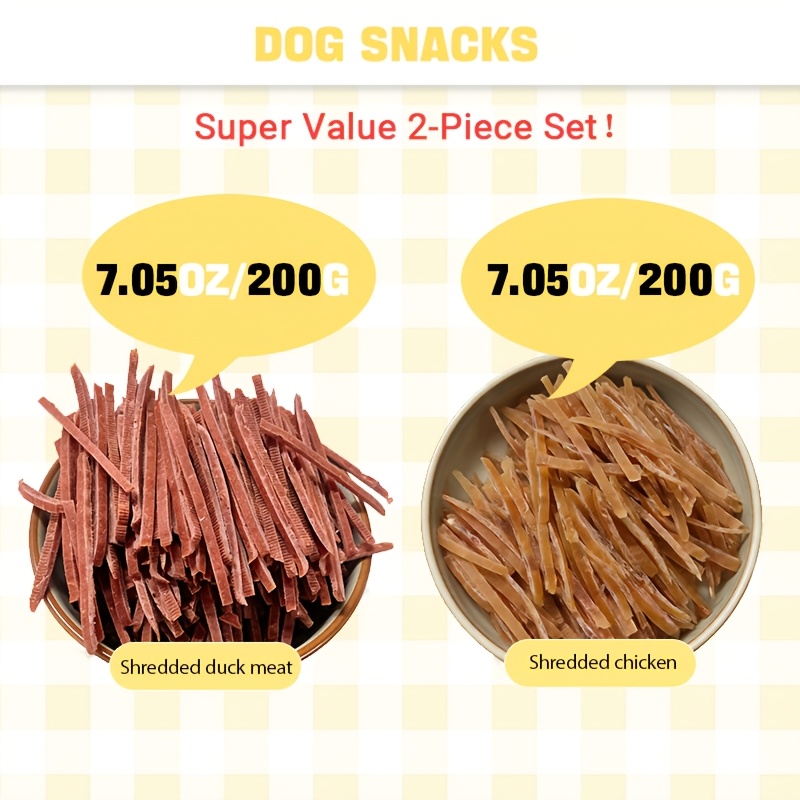 TEMU 400G Hondensnacks en Hondenspullen | Echte Kip en Eend Hondensnacks Variatie Pakket | Hoge Eiwitgehalte, Graatvrij, 4.9 Beoordeeld | voor