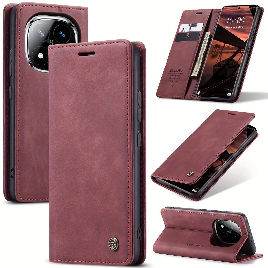 Custodia Per Xiaomi Redmi Note 11 Pro Plus 5G | Cover Con Fotocamera Scorrevole, Anello Rotante E Supporto Magnetico (Rosso)