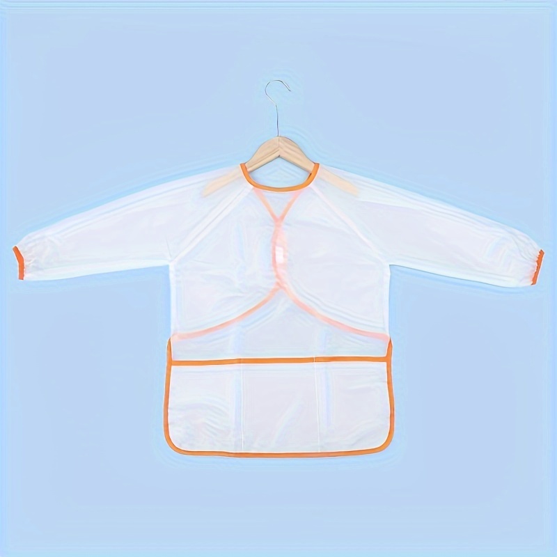 

Polyester Waterproof Transparent Apron For Painting And Art, Adjustable Woven Apron With Precision Stitching - Orange Trim