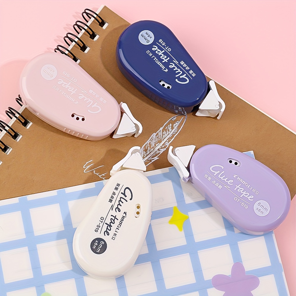 CURLING TAPE Double-Sided Adhesive Dots - 6.0meter x 0.6cm Easy Peel Roller Tape in Pink, Purple, Blue - Ideal for Scrapbooking, Collage & Photo Albums - Versatile for School, Office & Packaging Needs