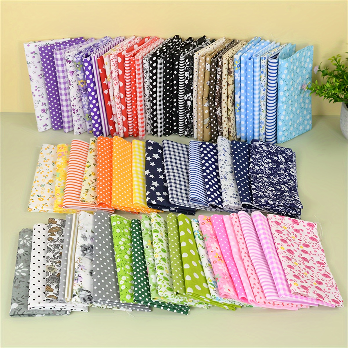 

50pcs Cotton Fabric Squares Set - Hand Wash Only, Precut 25x25cm, Assorted Flower Patterns For Sewing, Quilting, Diy Patchwork & Handmade Crafts