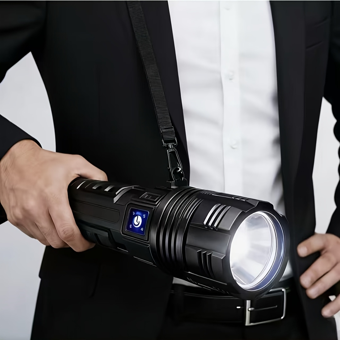 Rechargeable Led Flashlight With 3 , Usb Charging, A 3000mah Battery, Adjustable Focus Beam, And Durability It An For Hiking And Camping Gear.
