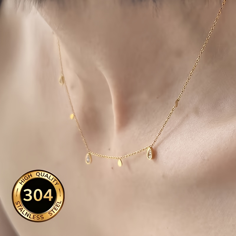 TEMU Collar de borlas de lujo y de moda para mujer, elegante y con estilo, de acero inoxidable 304 de calidad. Collar con colgante para mujer, un