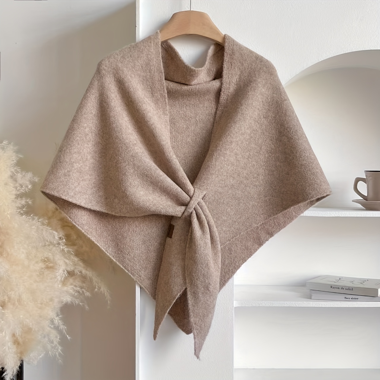 TEMU Western Women's Versatile Triangular Shawl Warm Wool Autumn Winter New Outer Scarf Decor Shawl Versatile Style