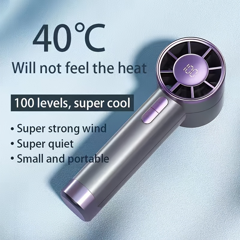 compact 5 speed usb rechargeable handheld fan with quiet powerful mini fan 3000mah battery type c lanyard outdoor home use gifts fan portable details 5