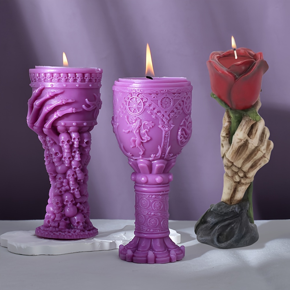

1pc 3d Chalice Candle Molds - Diy Candle Aroma Silicone Molds For Aroma Candles, Casting Art Crafts, Home Decoration, Parties And Holiday Celebrations Eid Al-adha Mubarak