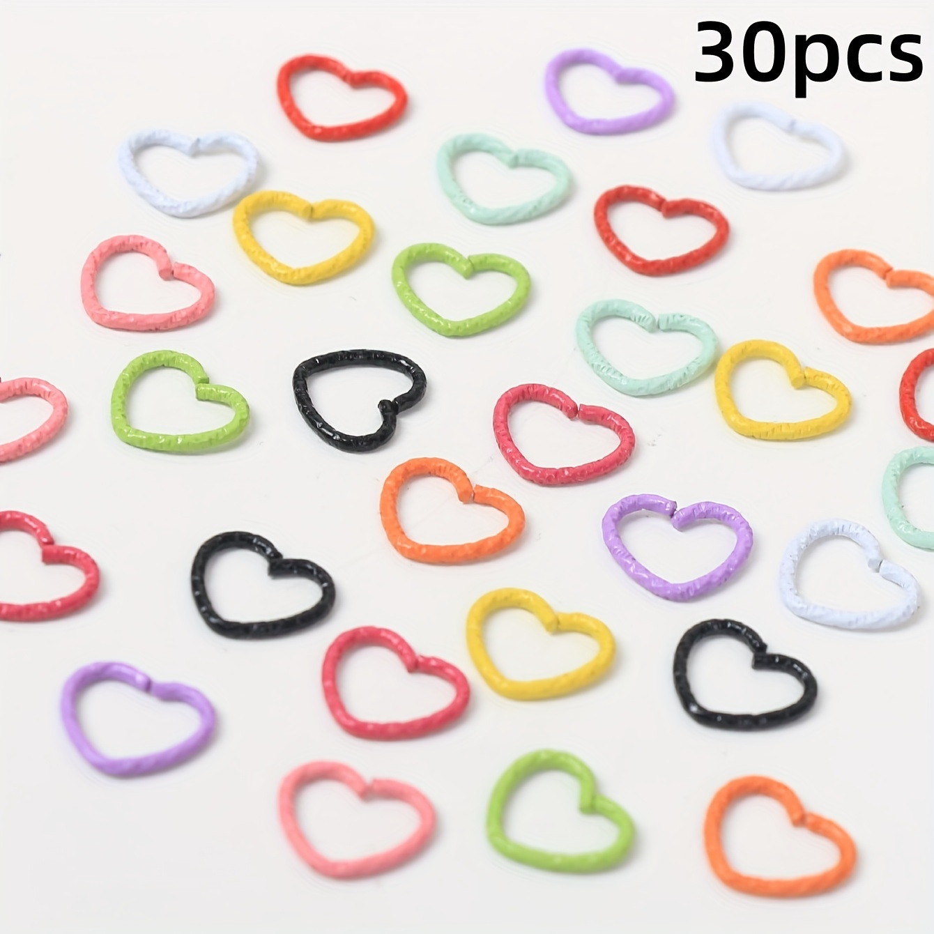 Image of 30pcs Colorful Heart-shaped Braid Hair Ring Dreadlock Hair Ring Hippie Style Hair Additions Loc Hair Jewelry For Braids For Women