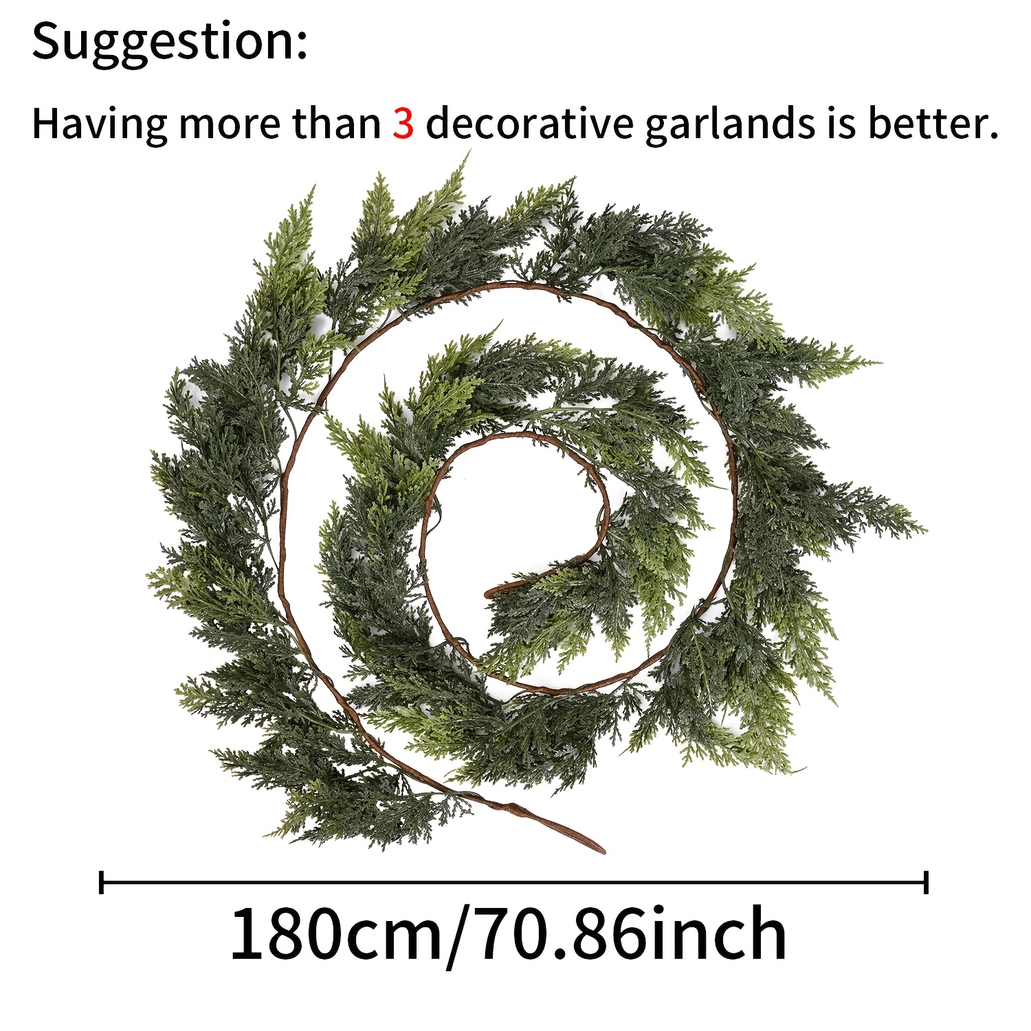 TEMU [1pc 6ft Needle ] 6ft Artificial Needle , Wreath, For Tabletop Centerpiece, , , Christmas Decoration