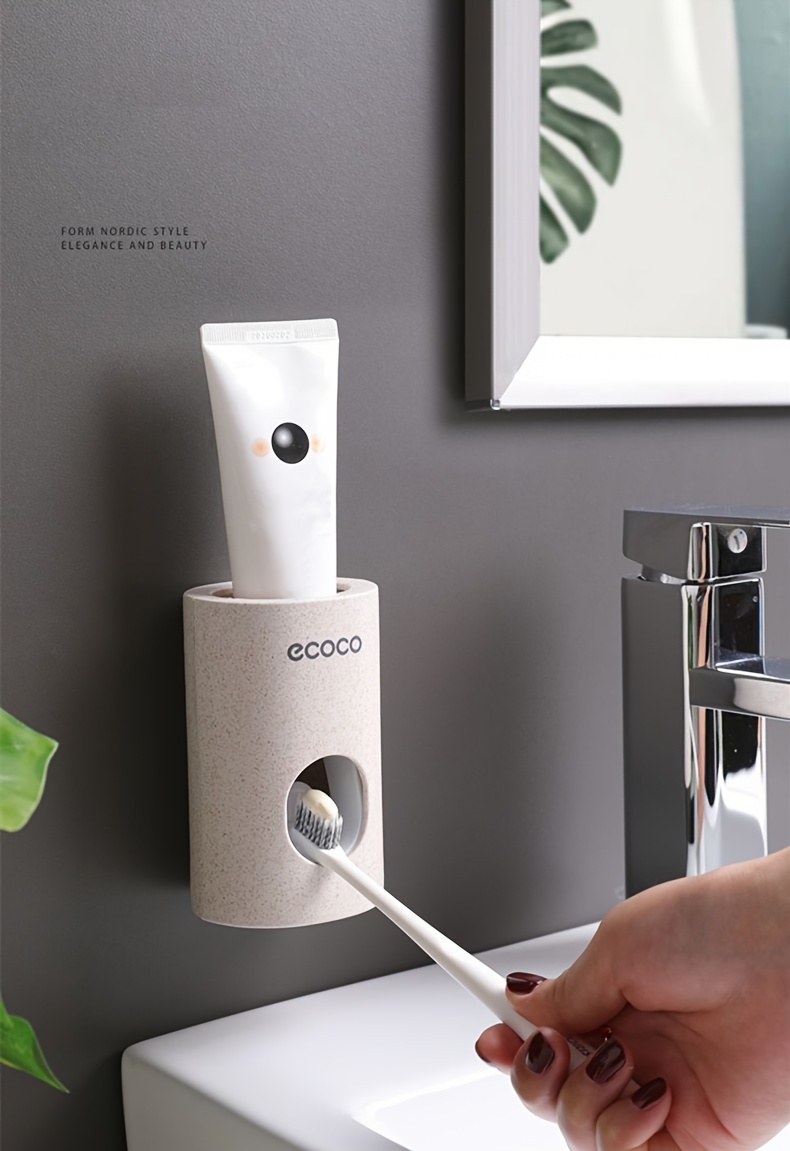 1pc bathroom supplies punch free self toothpaste dispenser easy to remove and wash toothpaste automatic toothpaste squeezer white Product details 2