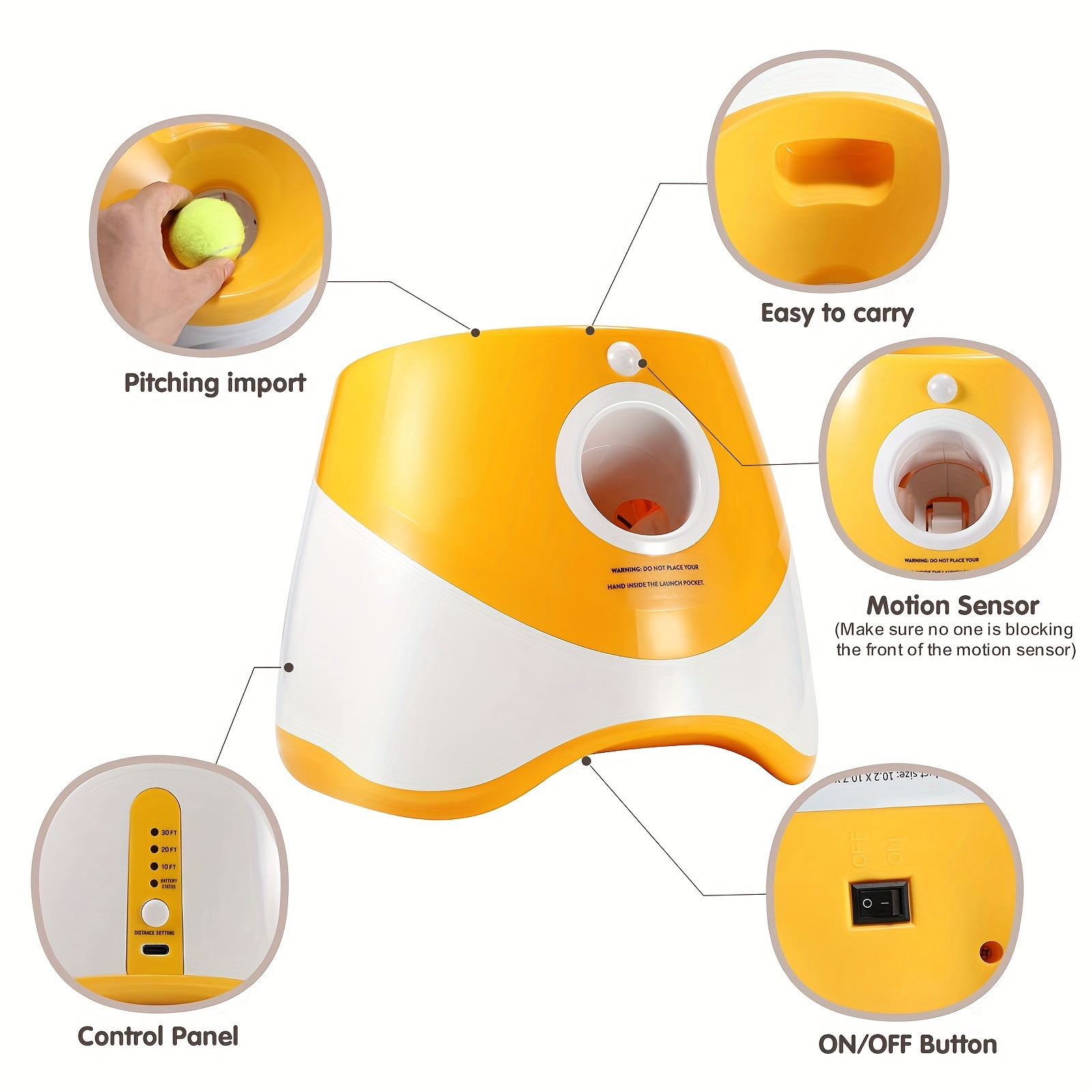 AFP Automatic Dog Ball Launcher Interactive Puppy Pet Ball Indoor Thrower Machine For Small And Medium Size Dogs, 3 Balls Included (2 Inch