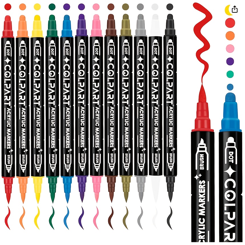 Acrylic Pens Set Acrylic Pens For Stones Waterproof Pens Stones Painting Easter Eggs Waterproof For Painting Plastic Ceramic Metal Hoop Canvas, Supplies