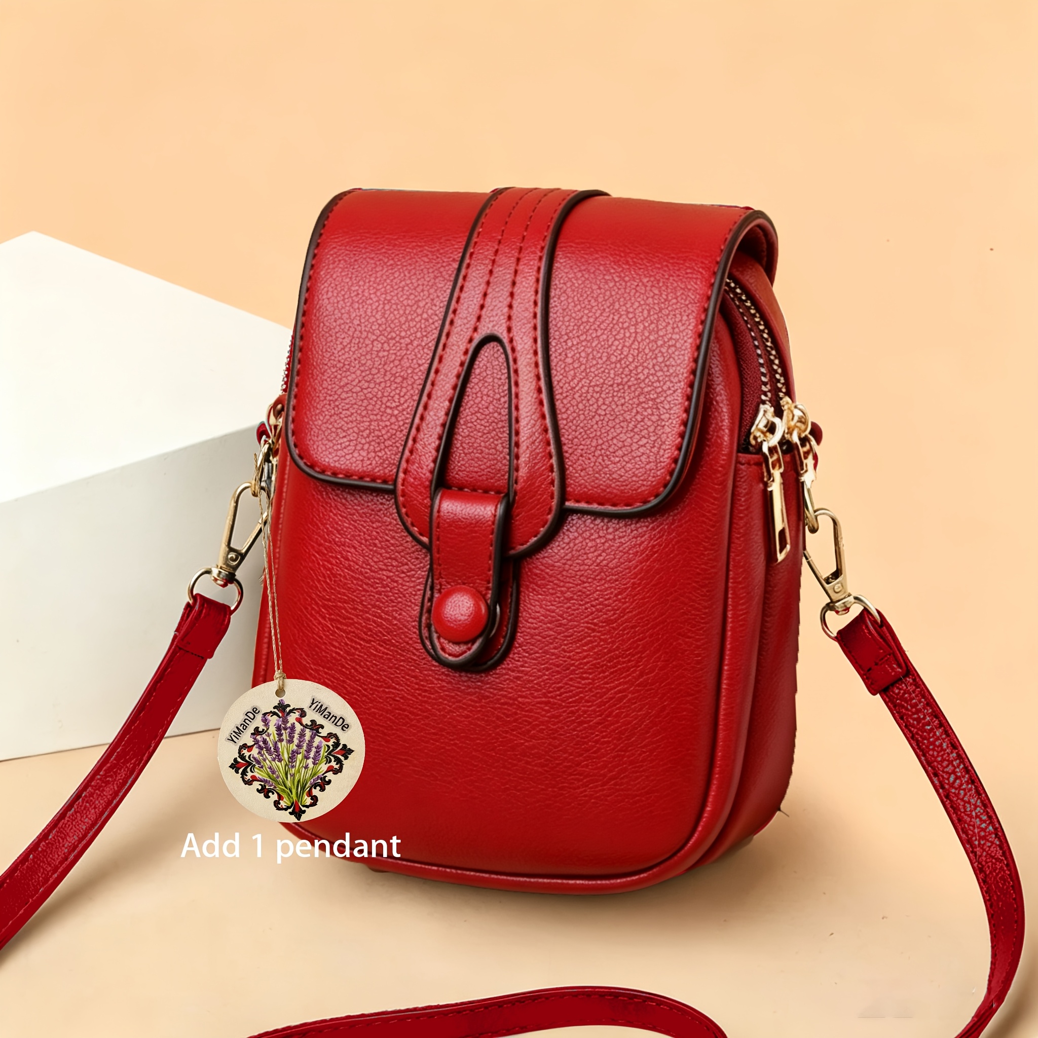 TEMU Sac Bandoulière Multifonctionnel et Porte-Téléphone avec Porte-Portefeuille à 5 Options - Sac à Bandoulière Compact Grande , Double Cabas Adapté