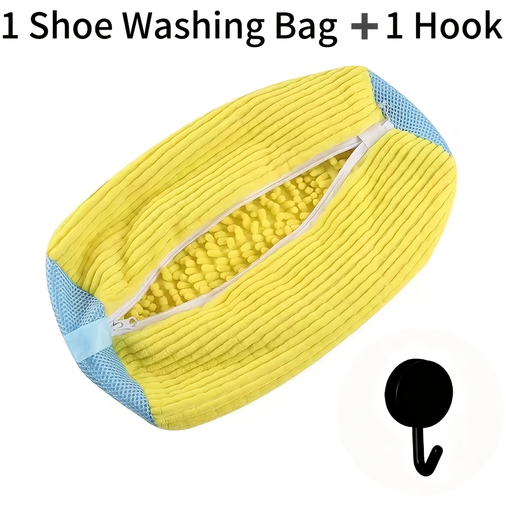 TEMU Juego de 2 piezas (Bolsa de y gancho para el hogar) Bolsa de especial para lavadora de resistencia, bolsa de almacenamiento de zapatos duradera
