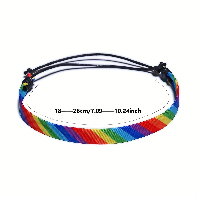Rainbow Gradient Bracelet Multicolor Strands with Accents