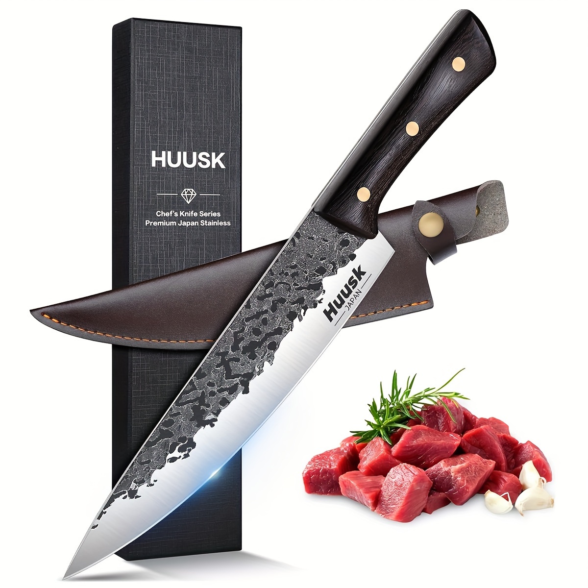 

1pc, , Chef Knife, Professional Hand Forged Kitchen Knife, Japanese Gyutou Chef Knives, High Carbon Steel Cooking Knife For Meat Sushi Vegetables
