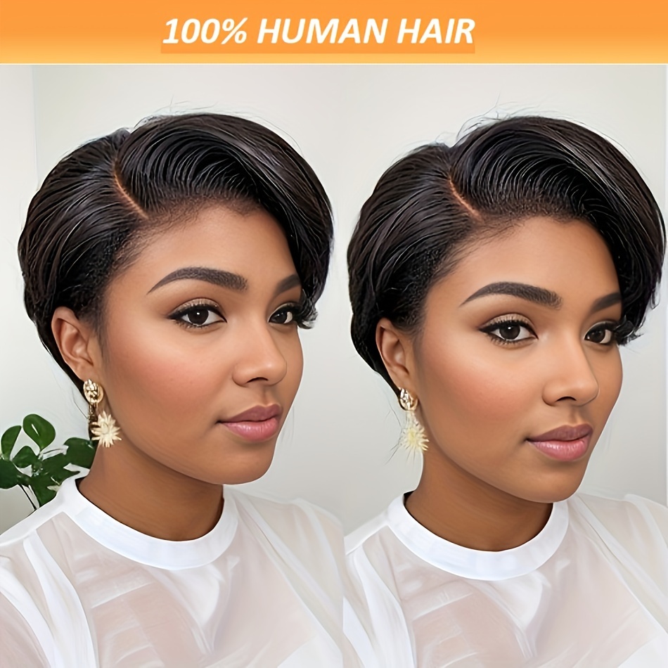 

Pixie Cut Wig 13*4*1 Transparent Lace Human Hair Wigs For Women Short Wig Lace Wig Human Hair 150% Density 6inch Natural Look Daily Party Use Wig