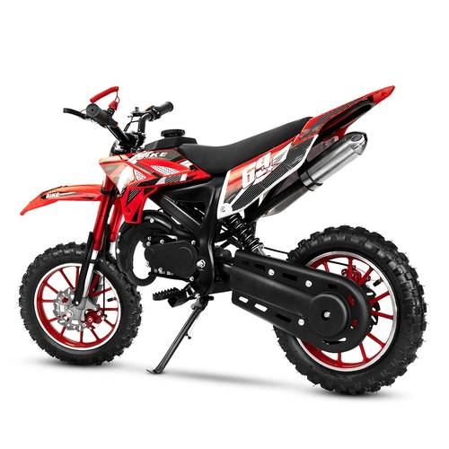 1pc red 49cc 2 dirt bike for adults road motorcycle with soft seat shock absorber front rear disc brakes powered 20mph toolkit included
