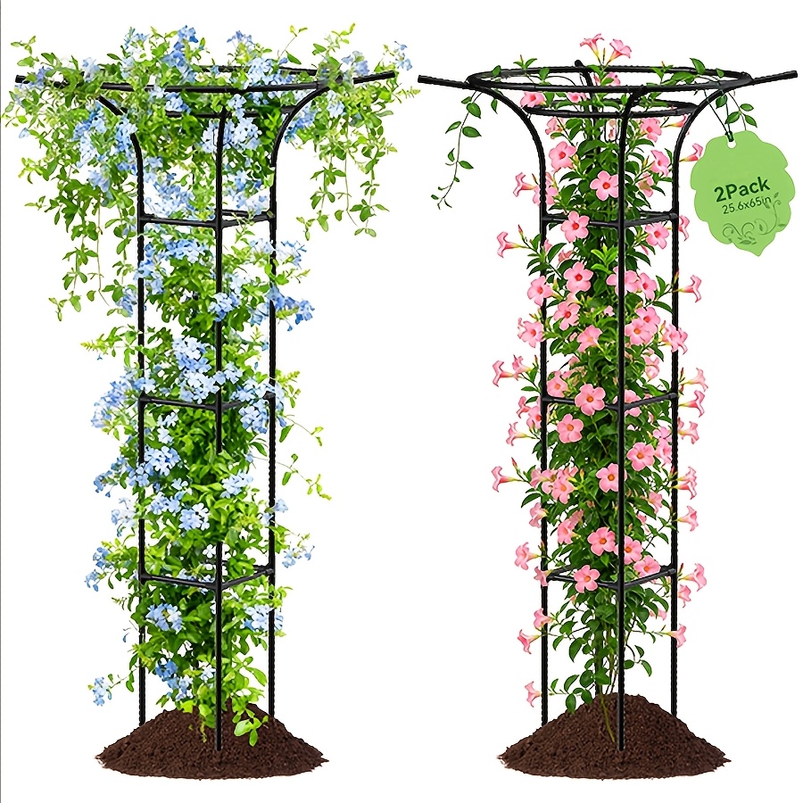 TEMU 2pcs 65 Inch Spliced Plant Climbing Support Frame, Mushroom Head Climbing Support Frame, 65 Inch Garden Trellis For Climbing Plants Outdoor,