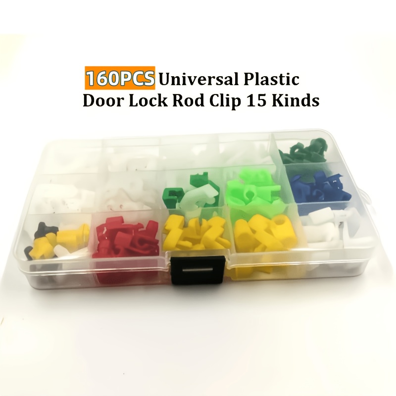 TEMU Set Of 160 Universal Clips For Car Door Lock Rods - Sturdy Plastic Retainers For Sides, With A Storage Box For Automotive Repairs And