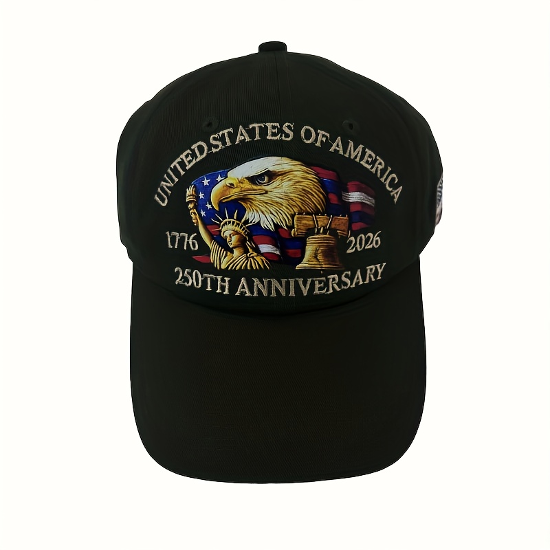 [Patriotic Eagle Cap] United States 250th Anniversary Eagle Patriotic Baseball Cap - Adjustable Snapback, Lightweight & Comfortable, 250th Birthday of America Design with Eagle & 1776-2026 Years, Unisex Commemorative Gift for Veterans, History Buffs, 4th of July, Thanksgiving, Valentine's Day - Ideal for Parades, Events & Casual Attire (Men & Women) - Machine Washable, Durable & Secure Fit