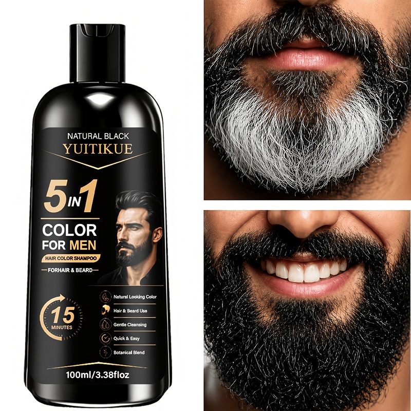 Shampoo Tintura de Cabelo Preto 5 em 1 - Cor Instantânea