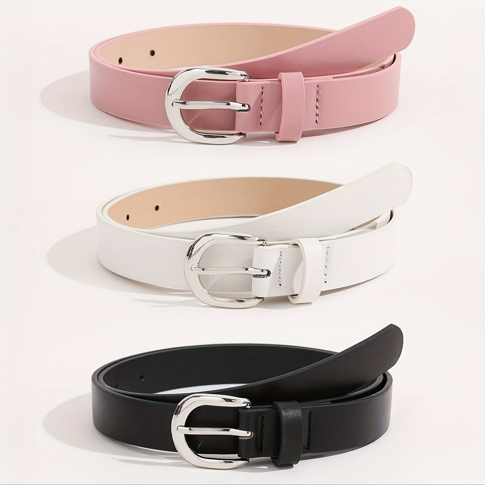 TEMU 3pcs Set Handmade Light Women's Belts Multi-functional Versatile Clothing Suitable For T-shirts//casual Wear