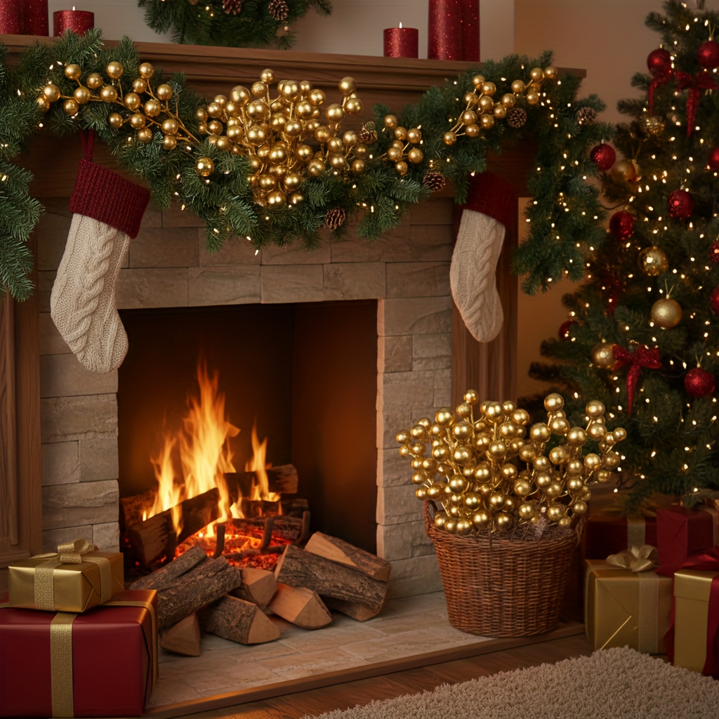 10er Set Glitzernde Weihnachtsstern-Blumen Aus Seide, 26 Cm – Festliche Deko Für Baum, Kranz & Mehr