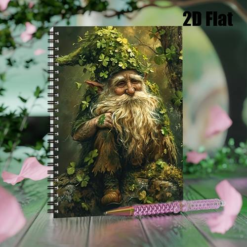 item picture 1pc 2d flat spiral notebook forest a5 spiral coil notebook back to gift artistic journal student notepad suitable for back to student notebooks office use