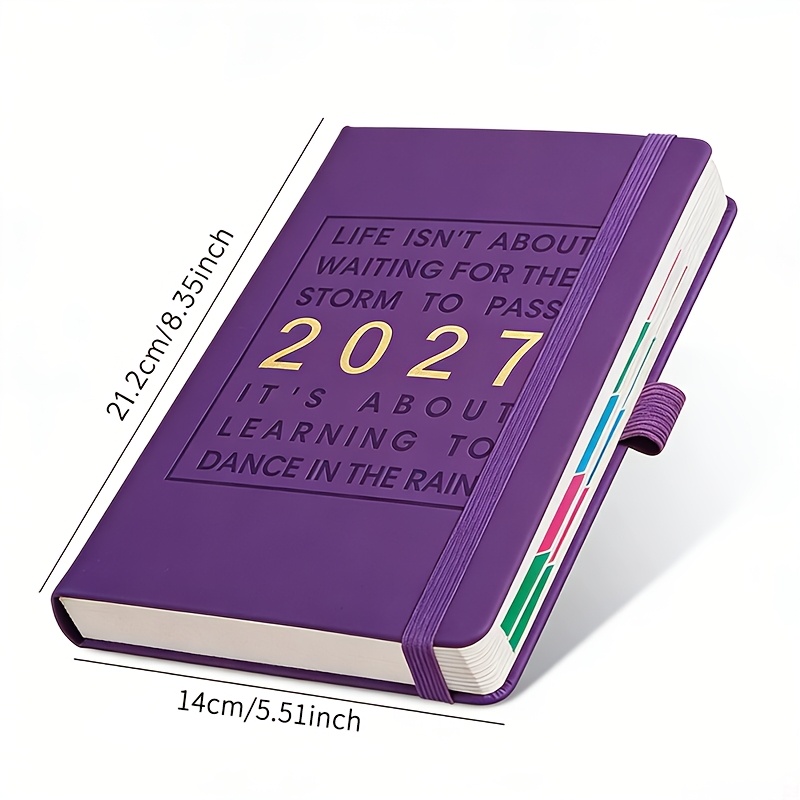TEMU 1pc, 2027 Schedule Book, A5 Notebook, 1 Page A Day, Each Page Marked With Time And Date, Total 160-320 Pages, Used For Daily Work Records,