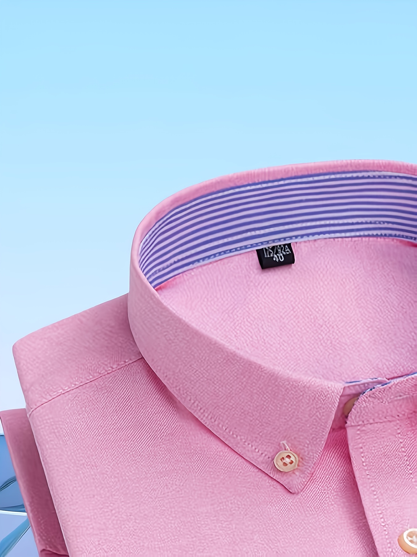 قميص رجالي عصري كاجوال بأكمام طويلة من قماش أكسفورد | مطرز، بأزرار، مناسب للعطلات وعصرية، متوفر بألوان متعددة