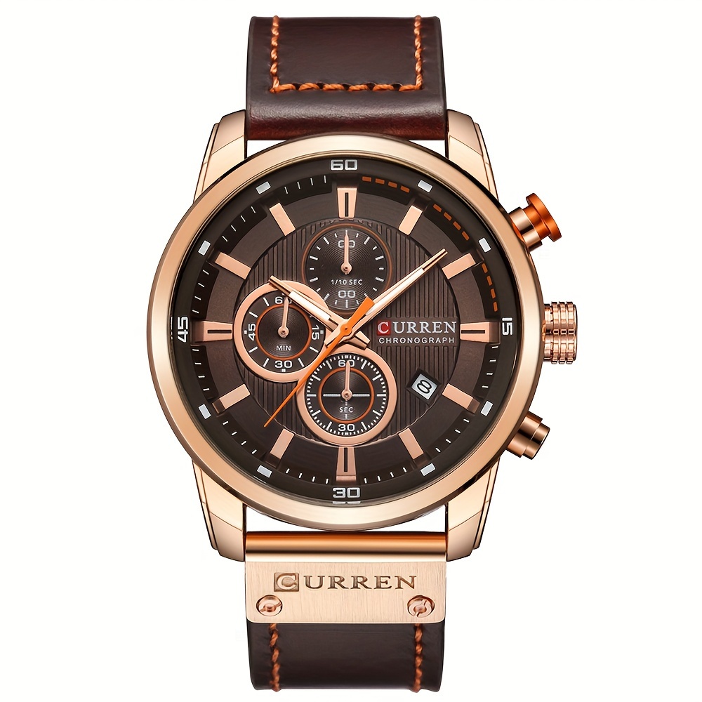 TEMU Men Watches Men's Chronograph Sport Wrist Date Quartz Wristwatch