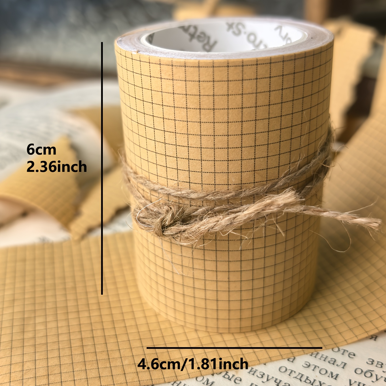 TEMU 1 Rolle Kraftpapier Gitterband Schreibbare Dekoration Journal Material