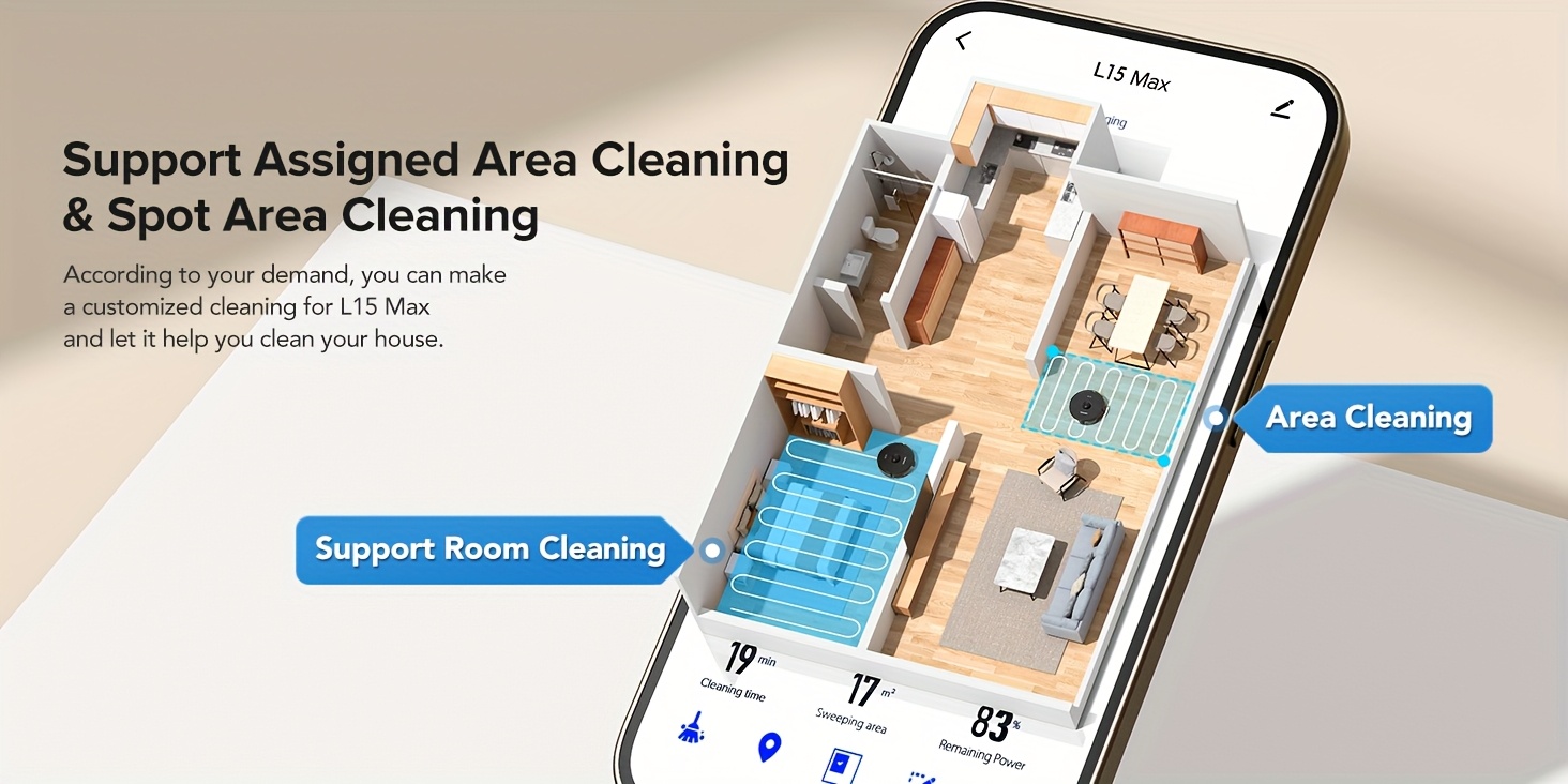 Die Lubluelu L15 MAX Saugroboter und Wischmopp ist eine verbesserte Version der L15 Plus, mit einer 3-in-1-Funktion zum Kehren, Saugen und Wischen. Sie wird mit einer selbstentleernden Station geliefert, die bis zu 3 Liter Fassungsvermögen für 70 Tage hat.