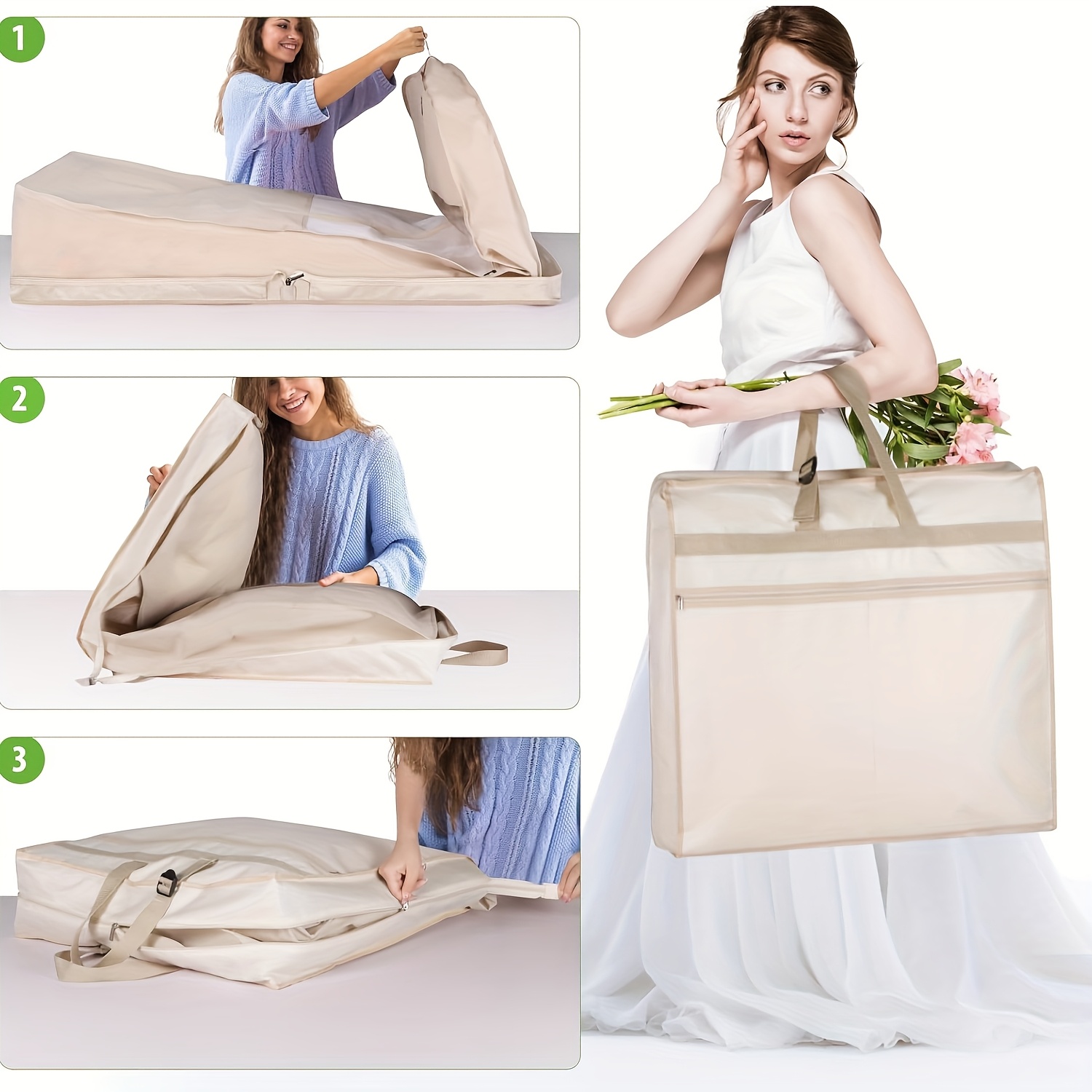 portable wedding dress garment bag gowns bridal garment bag - Temu