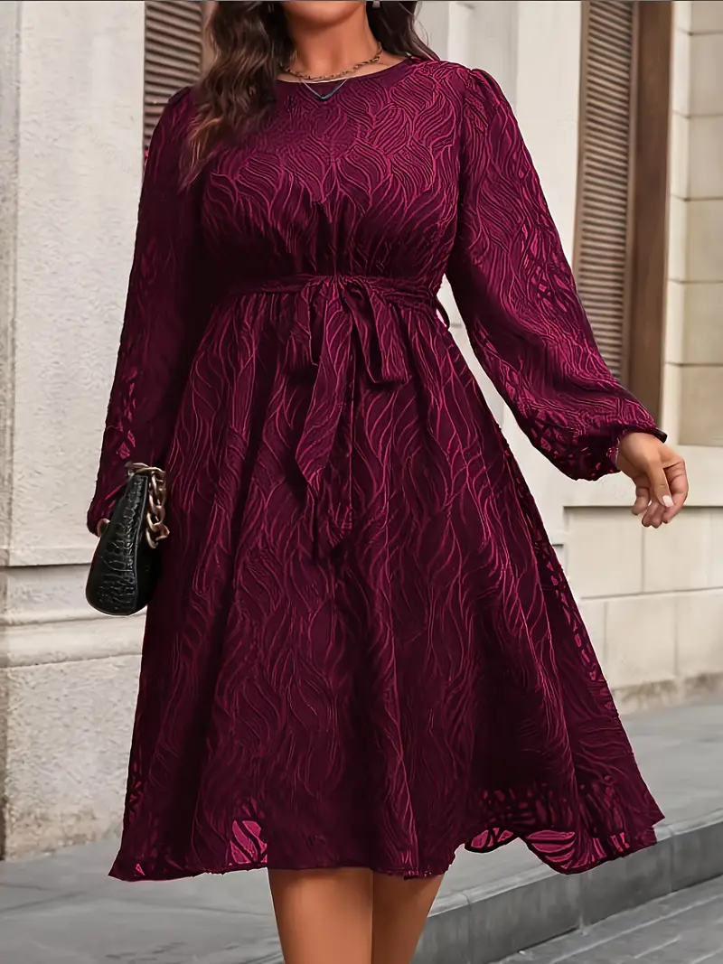plus size ladies elegant commuter jacquard dress - Temu Mauritius plus size ladies elegant commuter jacquard dress - Temu Mauritius