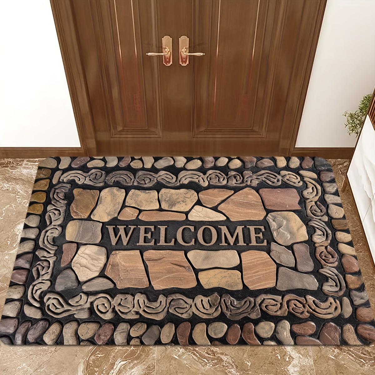 

Doormat - 1pc Flannel Fleece & 1cm Sponge , / Entrance Mat, Dry For , , Restroom, 's Day, Thanksgiving, Christmas, Graduation, Day