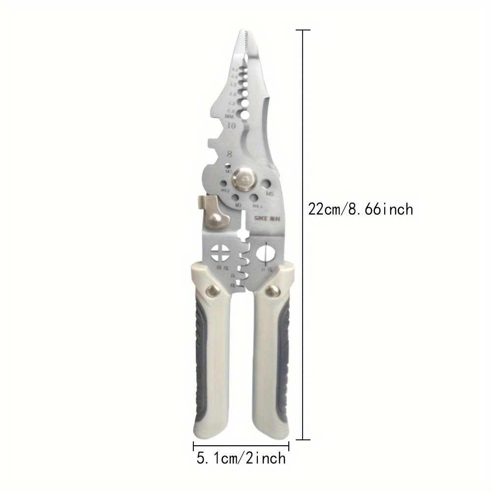 1pc wire stripper multifunctional wire winding and separation pliers squeegee leather crimping industrial wire cutting wire tube stripper for industrial construction household electrician details 8