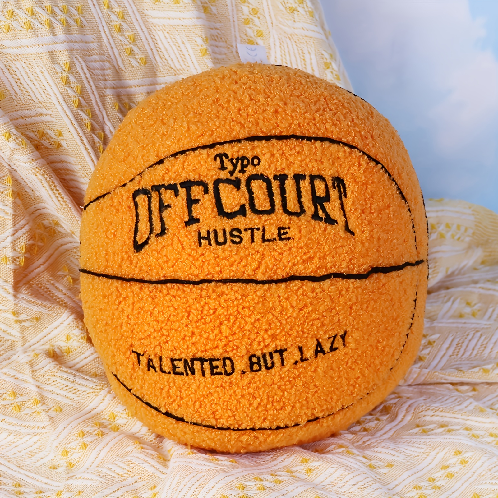 1pc High Quality Cartoon Basketball Plush Toy, Soft Simulation Basketball Plush Toy, Kawaii Home Decor, Ideal Birthday Gift For Children, Perfect Halloween & Christmas Gift For Kids