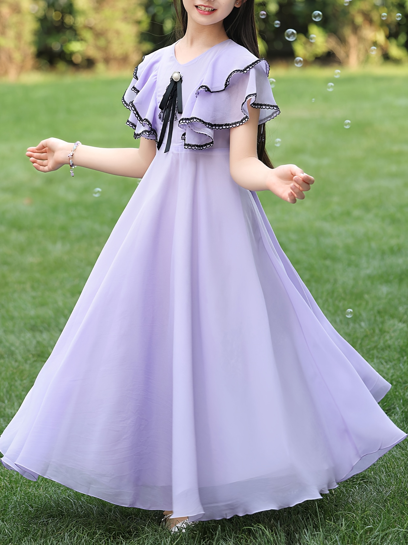 chinese dress ladies Women Spring Chiffon Dress With Polka Dot Print | ZORKET main image 0