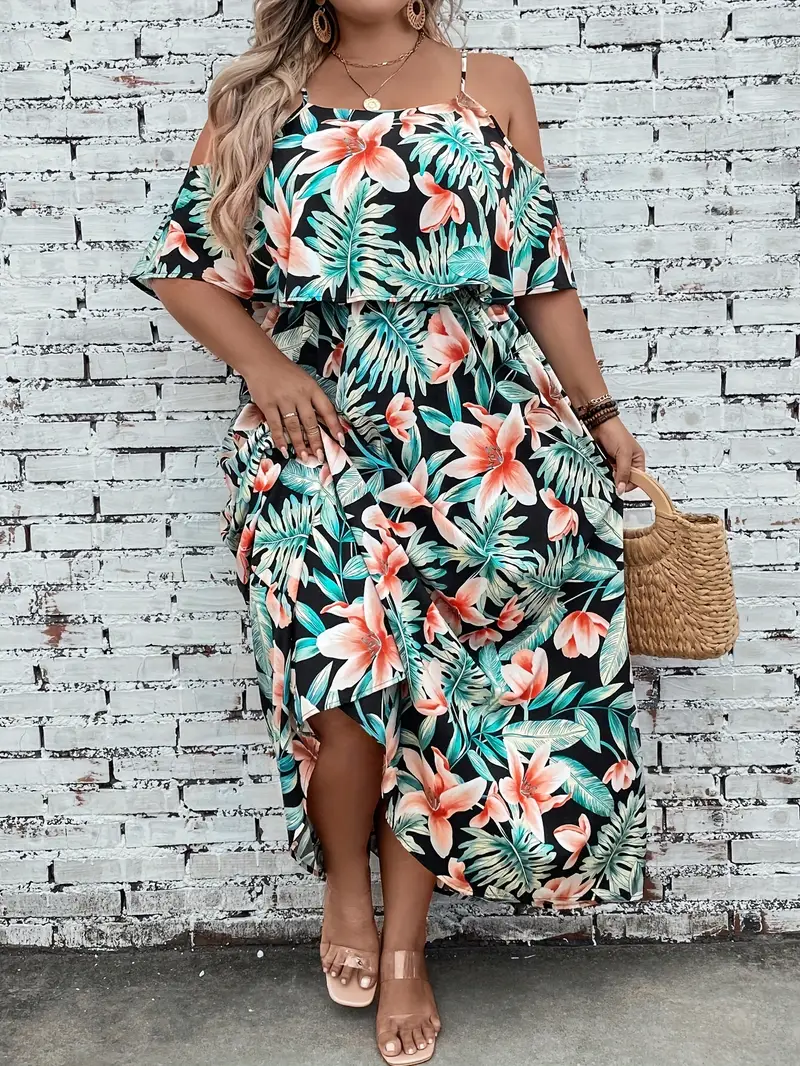 plus size womens floral maxi dress plus size flowy hawaiian - Temu plus size womens floral maxi dress plus size flowy hawaiian - Temu