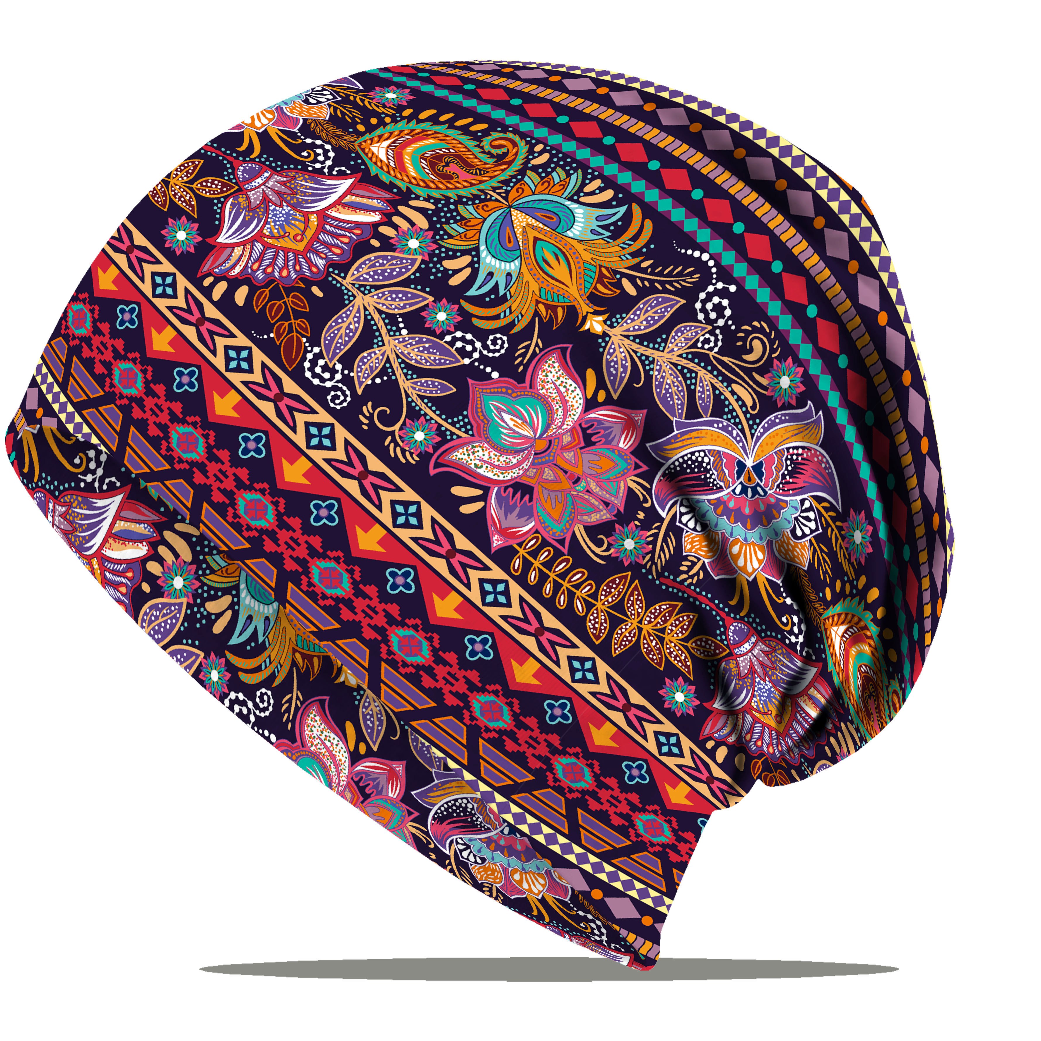 1 3 Vibrant Striped Beanie Bohemian Style Womens