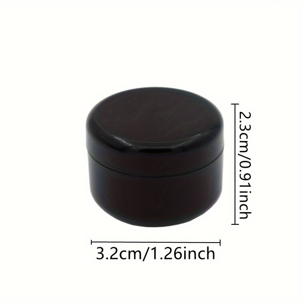 20pcs Per Pack, And 10 Milliliters Black Opaque Plastic Cosmetic Cream Jars, Featuring A Transparent Inner Lid, Suitable For Travel-sized Packaging