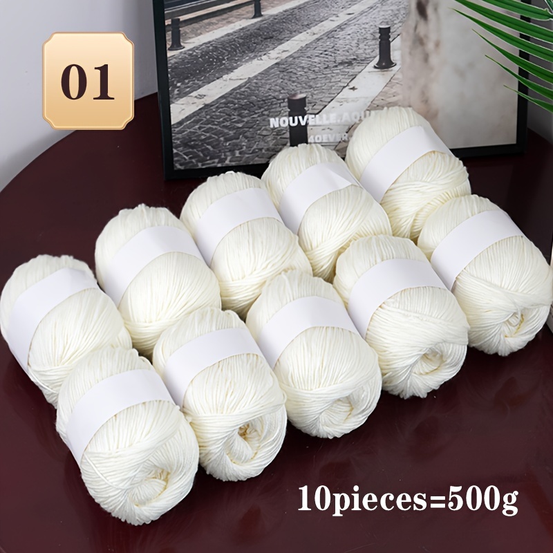 E-shop 10er-Pack Garn geeignet für Handstrickpullover, Schals, Mützen - Hautfreundliche Strickknäuel mit Mehrfarbenoptionen (Karmesinrot, Grau) für