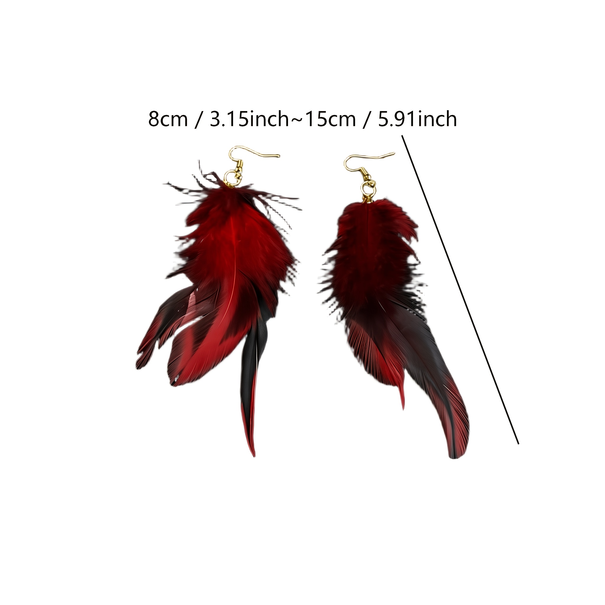 Women's Heartfelt Artificial Feather Dangle Earrings