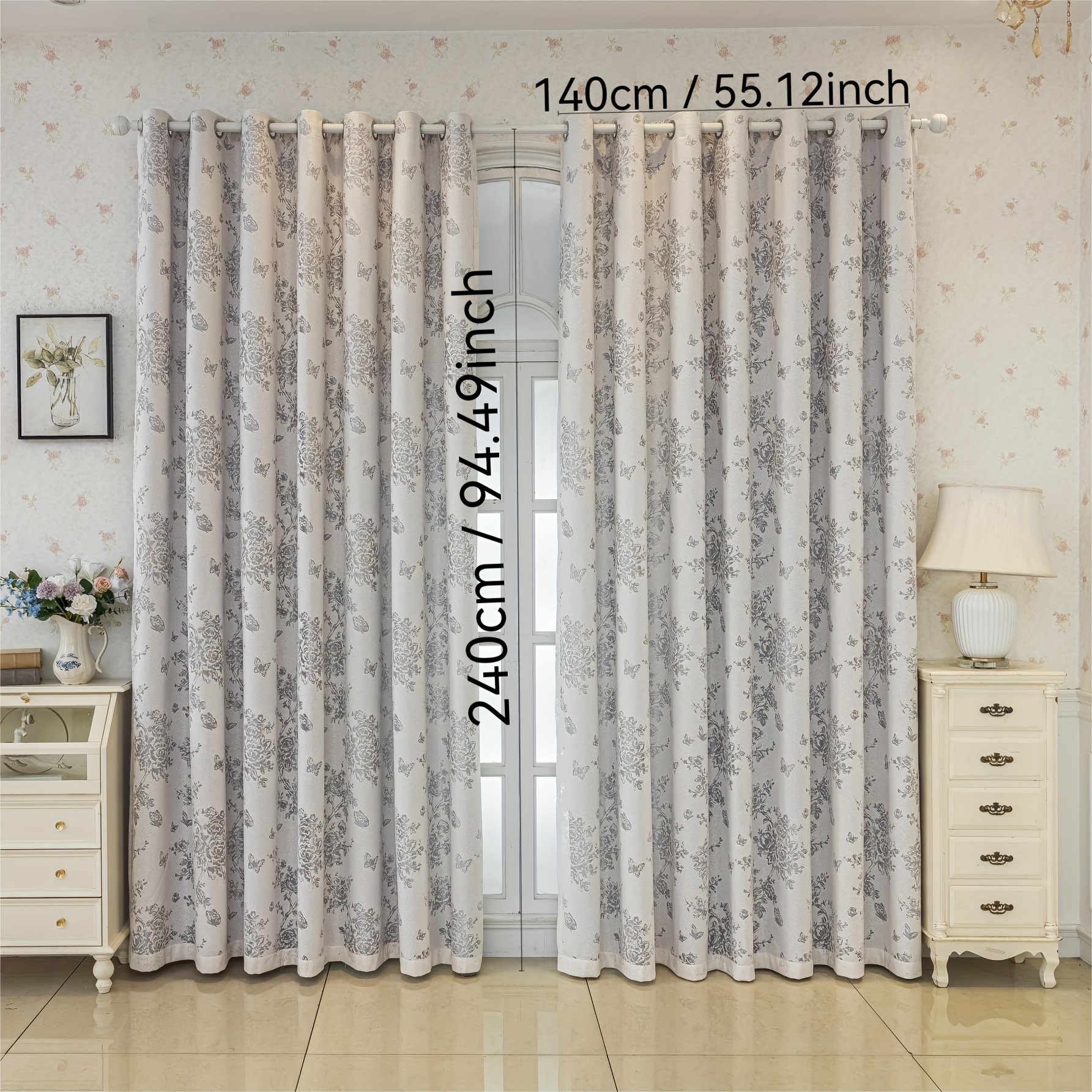 TEMU 2 piezas (Cortinas con tejido jacquard) Las cortinas son adecuadas para estilo de lujo, moderno estilo europeo, y estilo francés, aptas para , ,