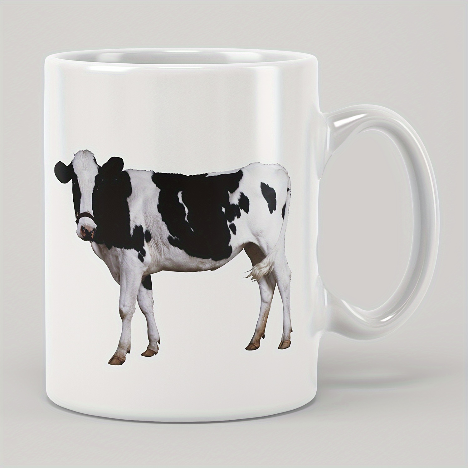 

1pc, 11oz 330ml Cow Mug, Farm Black And White Cow Water Cup, High-end Gift Box For Dad, Mom, Elders, All Season Drinkware, Christmas Holiday Gift