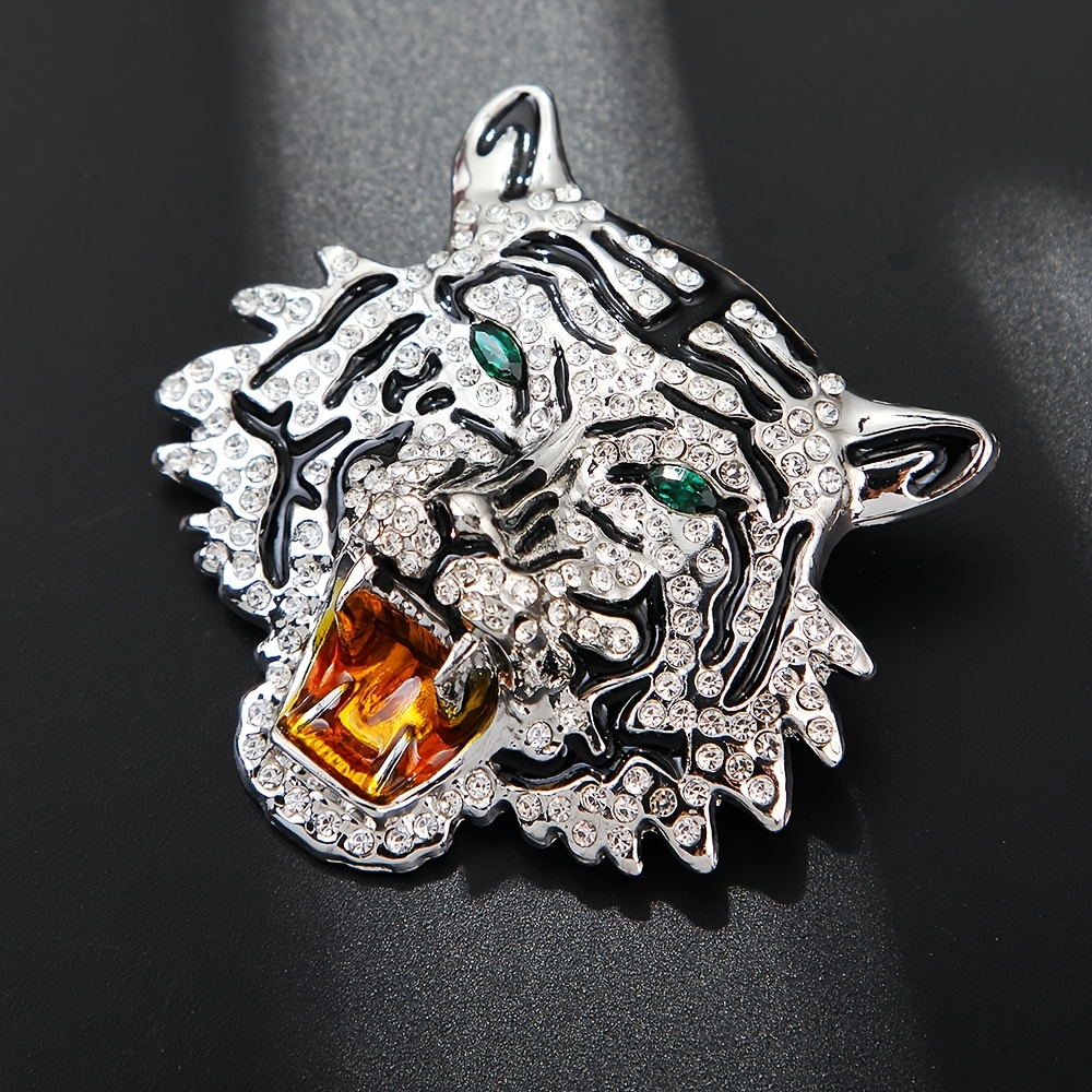 Retro Tiger Head Brooch, Unisex Accessory